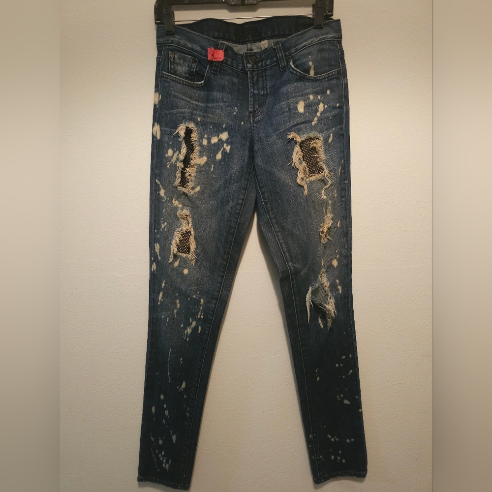 bebe Swarovski Crystal Embellished Jeans